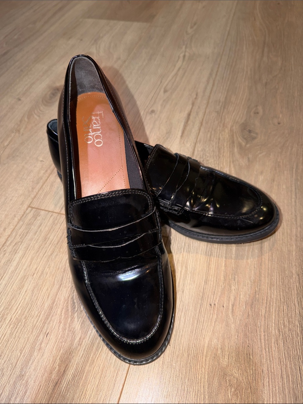 Franco Sarto Men’s Black Patent Penny Loafers
